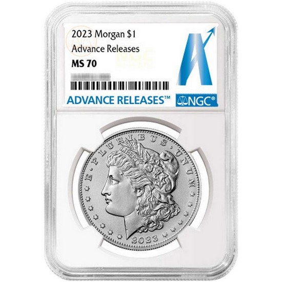 2023 Morgan Silver Dollar MS70 Advance Releases NGC AR Label