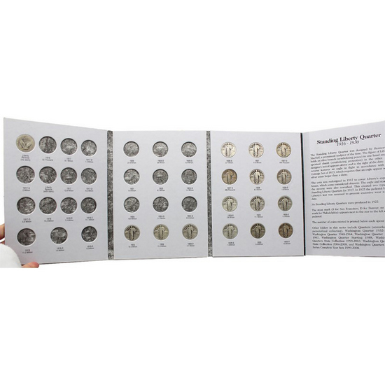 1925-1930 Standing Liberty Quarter Short Set in Tri Fold Album 1925-1930 Standing Liberty Quarter Short Set in Tri Fold Album