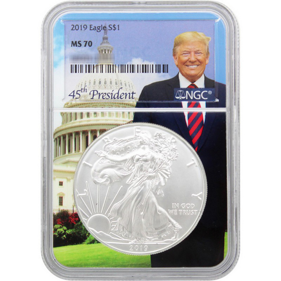 2019 Silver American Eagle MS70 NGC Trump Core