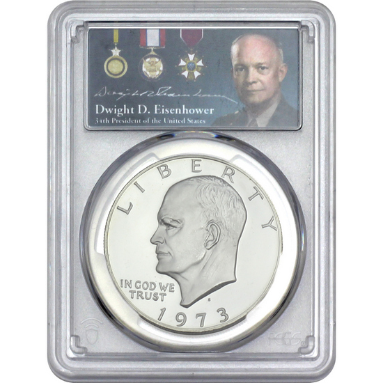 1973 S Eisenhower Dollar PR69 DCAM PCGS Ike Label