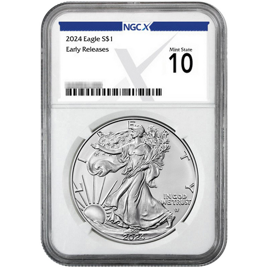 2024 Silver American Eagle Coin MS10 ER NGCX Label