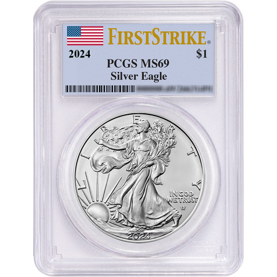 2024 Silver American Eagle Coin MS69 FS PCGS Flag Label