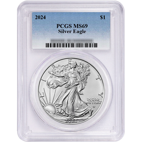 2024 Silver American Eagle Coin MS69 PCGS Blue Label