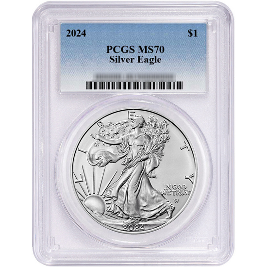 2024 Silver American Eagle Coin MS70 PCGS Blue Label