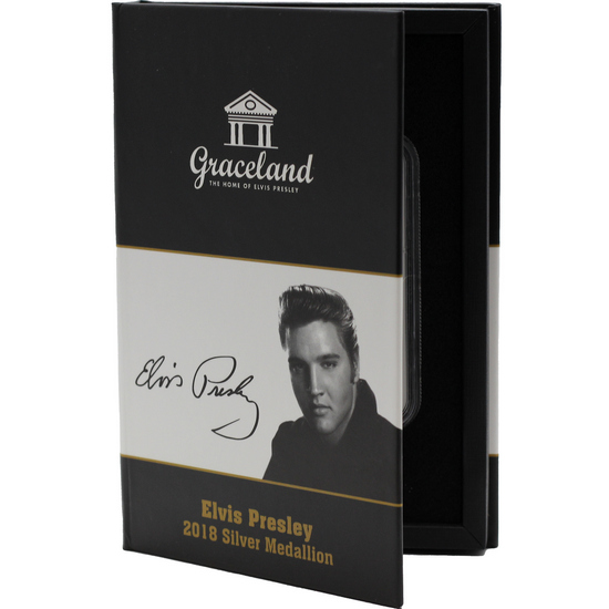 (2018) Silver Elvis Presley Colorized & Gilt 1oz Medallion GEM UNC NGC Graceland Release