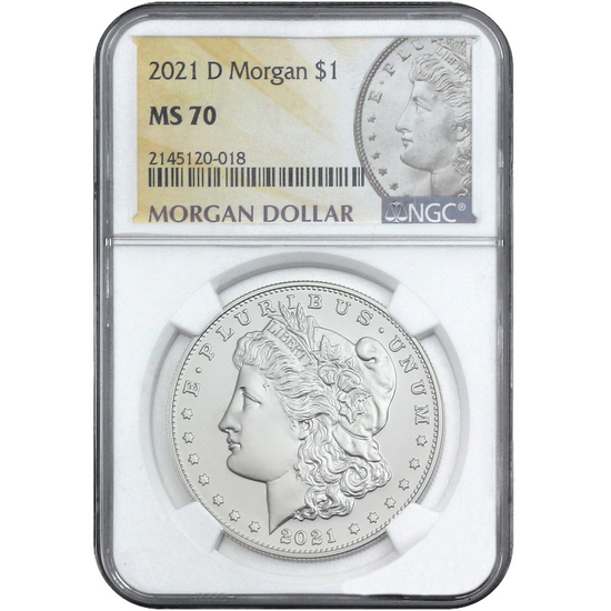 2021 D 100th Anniversary of the Last Morgan Silver Dollar MS70 NGC Morgan Label