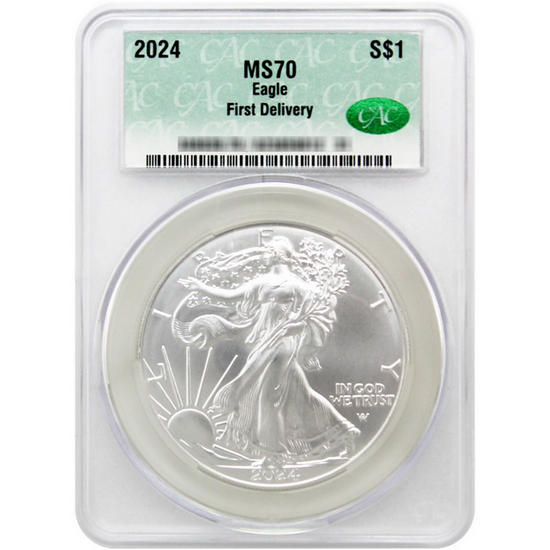 2024 Silver American Eagle Coin MS70 First Delivery CAC