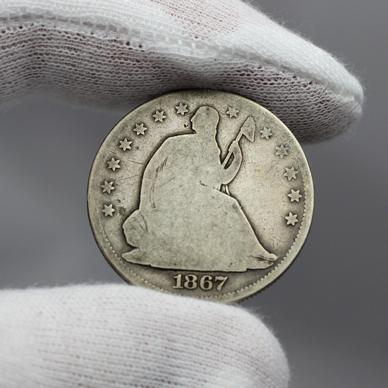 1867 Liberty Seated Half Dollar G/VG Condition