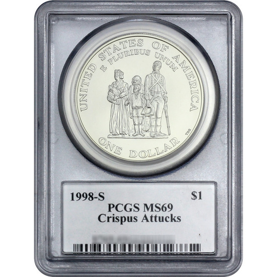 1998 S Silver Black Revolutionary War Dollar MS69 PCGS | SilverTowne