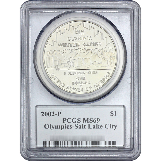 2002 P Olympics Salt Lake City Silver Dollar MS70 PCGS John Mercanti Signed 2002 P Olympics Salt Lake City Silver Dollar MS70 PCGS John Mercanti Signed
