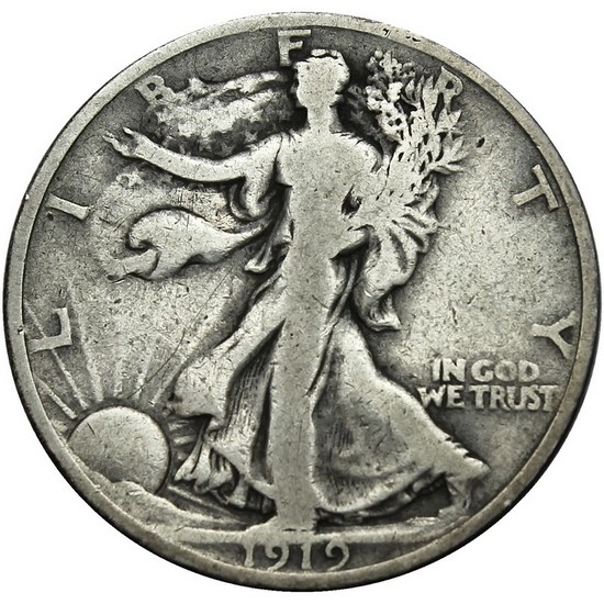 1919 Silver Walking Liberty Half Dollar AG/G Condition