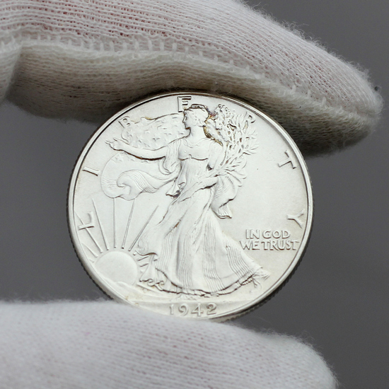 1942 Silver Walking Liberty Half Dollar BU Condition