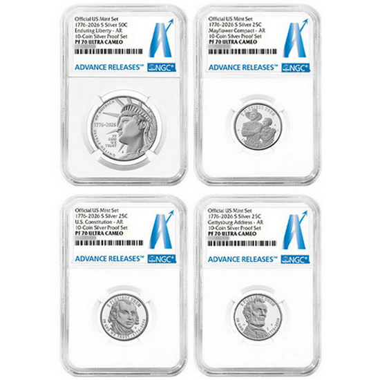 2026 S United States Mint Semiquincentennial Silver Proof Set PF70 UC AR NGC Advanced Releases 2026 S United States Mint Semiquincentennial Silver Proof Set PF70 UC AR NGC Advanced Releases