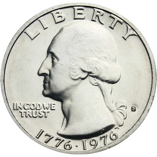 1976 S Silver-Clad Washington Quarter BU