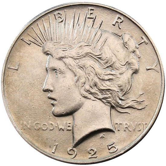1925 S Peace Silver Dollar VF Condition