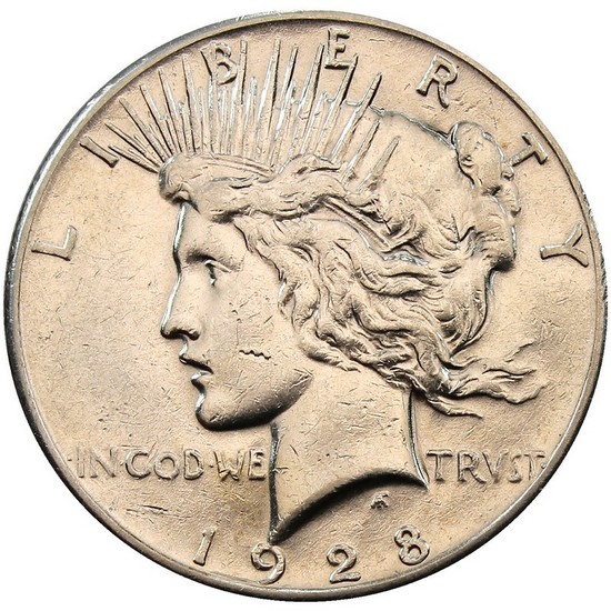 1928 Silver Peace Dollar XF/AU Condition