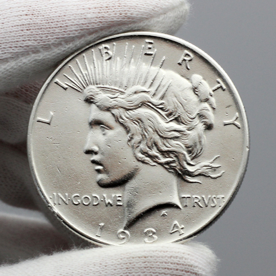 1934 Silver Peace Dollar XF/AU Condition