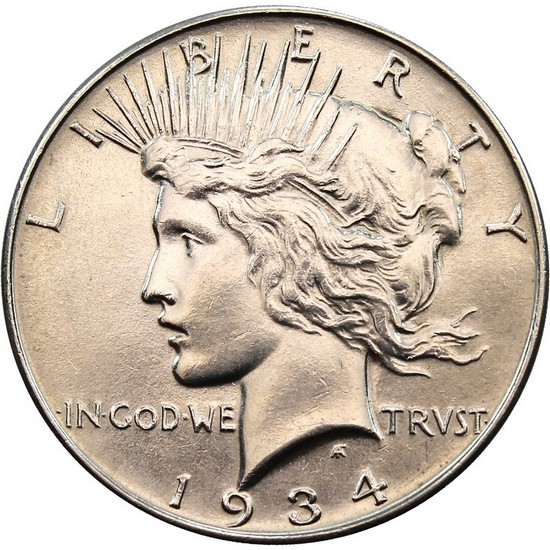 1934 S Silver Peace Dollar F/VF Condition