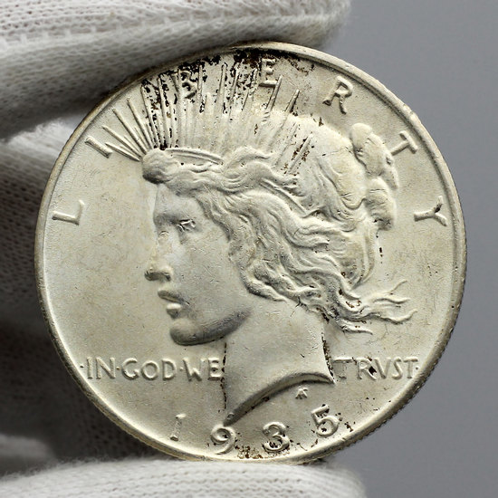 1935 S Silver Peace Dollar BU Condition