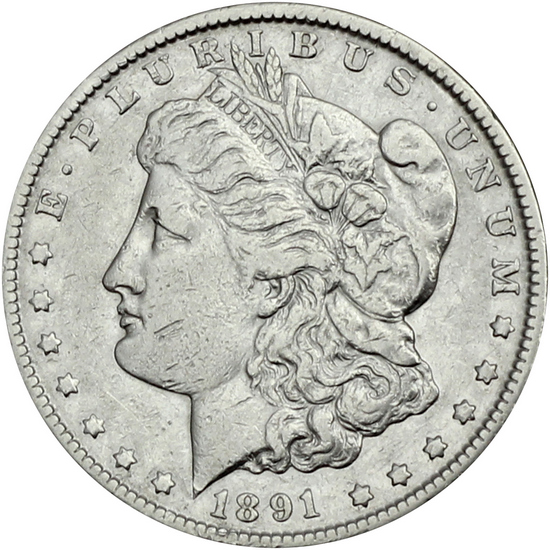 1891 CC Morgan Silver Dollar F/VF Condition