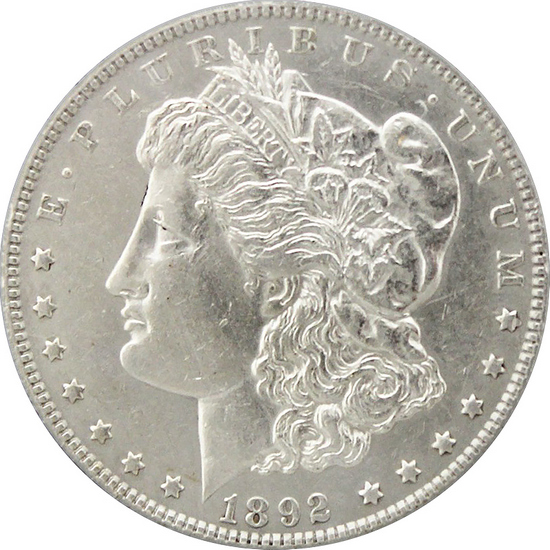 1892 Morgan Silver Dollar AU/BU Condition
