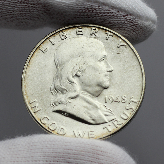 1948 D Franklin Silver Half Dollar BU Condition