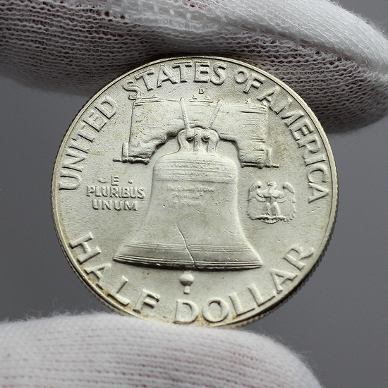 1948 D Franklin Silver Half Dollar BU Condition 1948 D Franklin Silver Half Dollar BU Condition