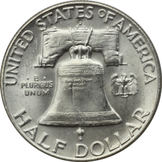 1951 D Franklin Silver Half Dollar BU Condition 1951 D Franklin Silver Half Dollar BU Condition