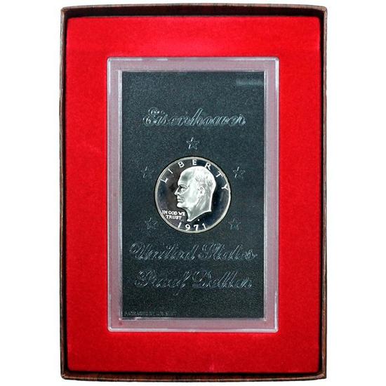 1971 S Eisenhower Silver-Clad Dollar PF in OGP