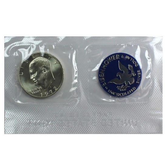 1972 S Eisenhower Silver-Clad Dollar BU in OGP 1972 S Eisenhower Silver-Clad Dollar BU in OGP