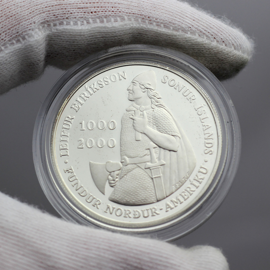 2000 P Leif Ericson Millennium Commemorative Silver Proof 2 Coin Set