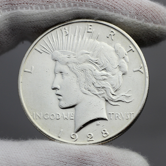 1928 S Peace Dollar Silver VG/XF Condition