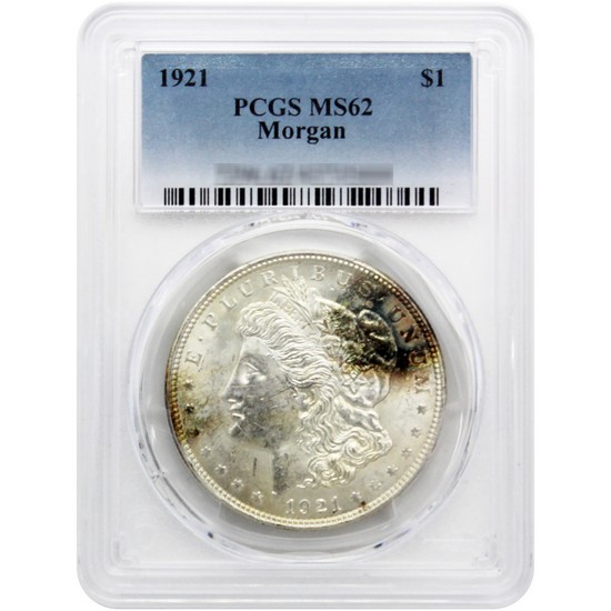 1921 P Morgan Silver Dollar MS62 PCGS