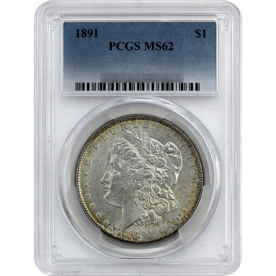 1891 Morgan Silver Dollar MS62 PCGS Blue Label