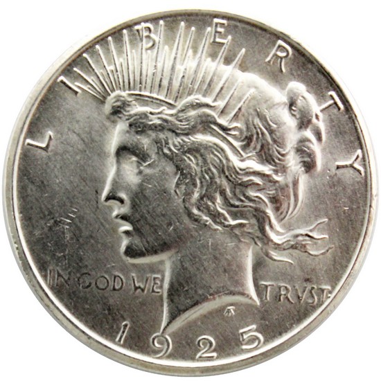 1925-S Peace Dollar Silver Very Good Condition