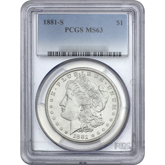 1881 S Morgan Silver Dollar MS63 PCGS