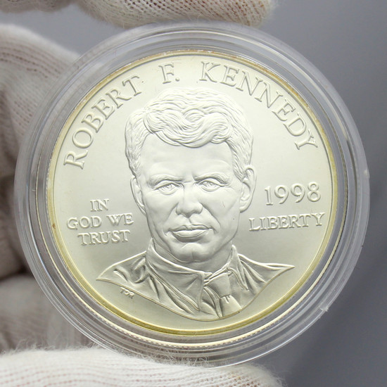 1998 S Kennedy Silver Dollar and Half Dollar BU Coins 2pc Set in OGP