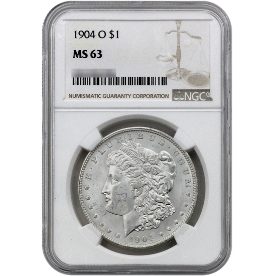 1904 O Morgan Silver Dollar MS63 NGC Brown Label