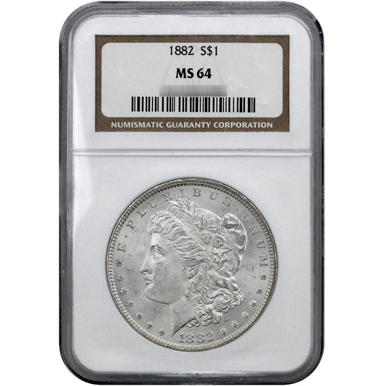 1882 Morgan Silver Dollar MS64 NGC Brown Label