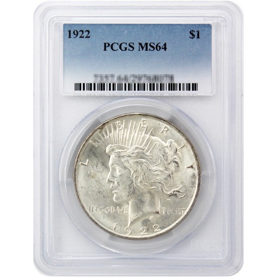 1922-P Peace Dollar Silver MS64 PCGS