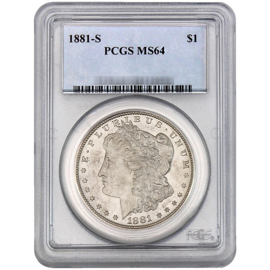 1881 S Morgan Silver Dollar MS64 PCGS