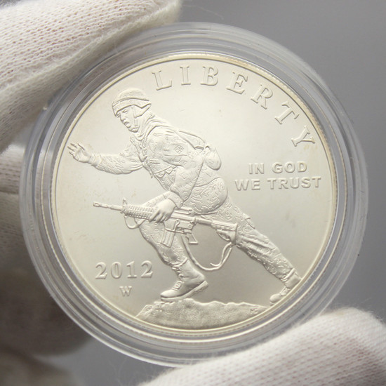 2012 W Infantry Soldier Silver Dollar BU Coin in OGP 2012 W Infantry Soldier Silver Dollar BU Coin in OGP