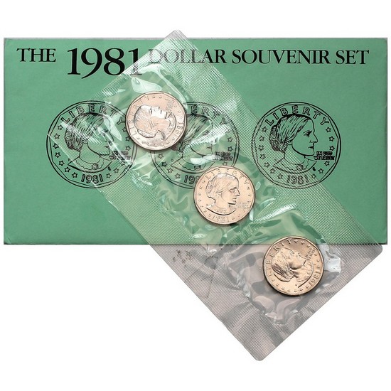 1981 Susan B Anthony Dollar UNC 3pc Souvenir Set