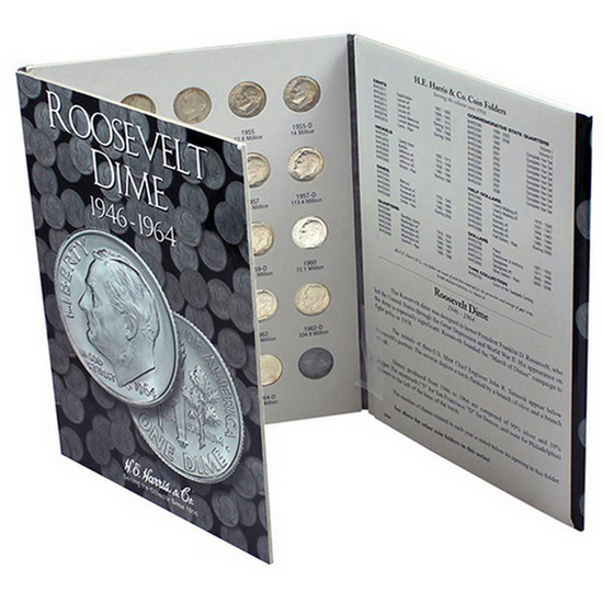 1946-1964 P&D Mint Roosevelt Dime Set in Album BU Condition 1946-1964 P&D Mint Roosevelt Dime Set in Album BU Condition