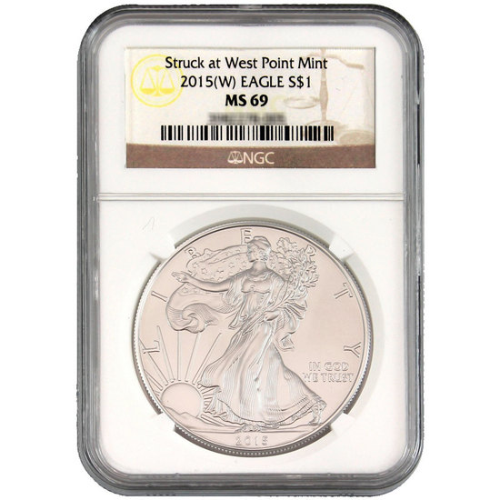 2015(W) Silver American Eagle Struck at WP MS69 NGC Brown Label