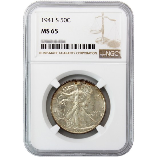 1941 S Walking Liberty Half Dollar Silver MS65 NGC