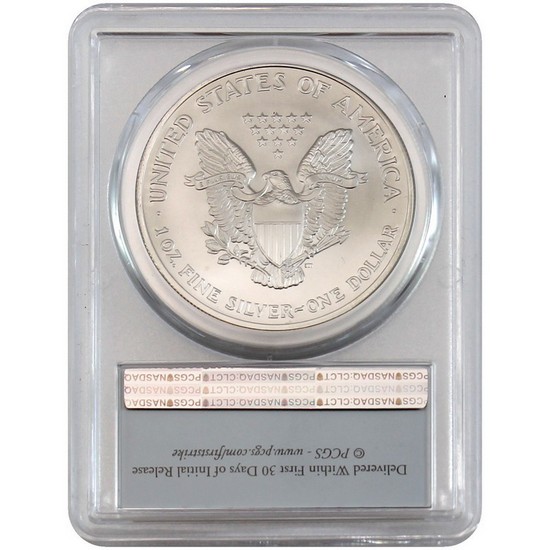 2004 Silver American Eagle MS69 FS PCGS Flag Label