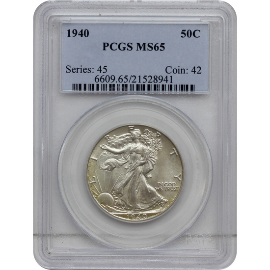 1940 Walking Liberty Half Dollar MS65 PCGS