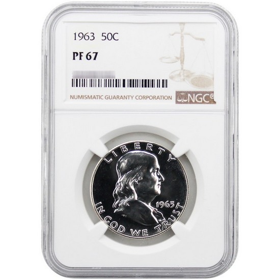 1963 Silver Franklin Half Dollar PF67 NGC
