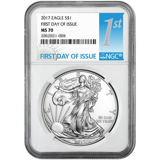 2017 Silver American Eagle MS70 FDI NGC 1st Label